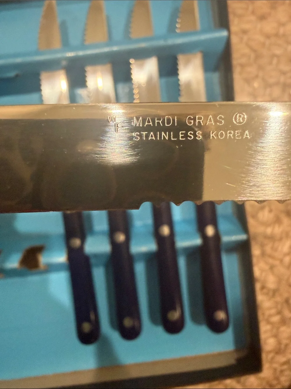 MARDI GRAS KOREA STAINLESS FLATWARE LOT W F WASHINGTON FORGE